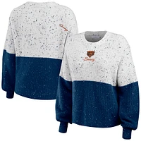 WEAR by Erin Andrews Pull-over léger à blocs de couleurs pour femmes, blanc/bleu marine, Chicago Bears