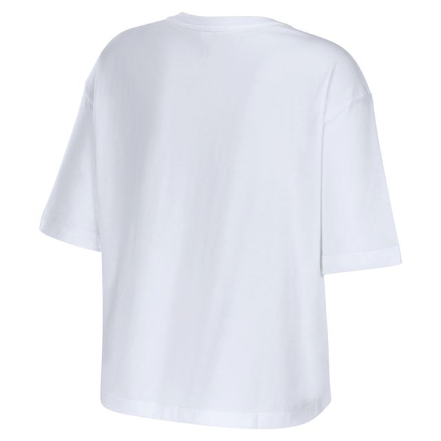 WEAR by Erin Andrews T-shirt court blanc à motif floral Boxy des Chicago Bears pour femmes