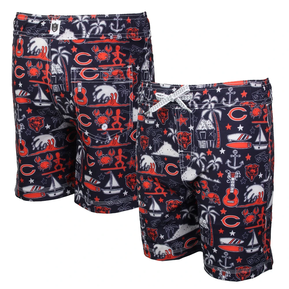 Maillot de bain Luau bleu marine des Chicago Bears Wes & Willy pour jeunes