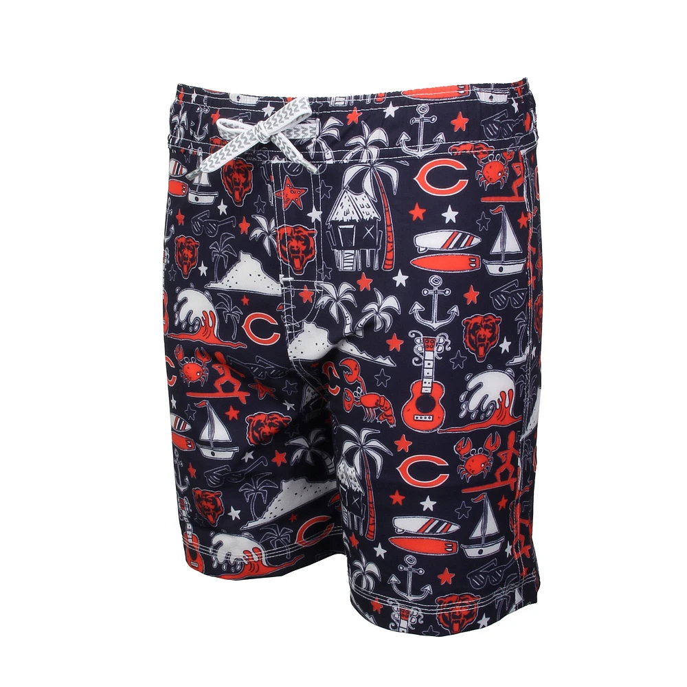 Maillot de bain Luau bleu marine des Chicago Bears Wes & Willy pour jeunes