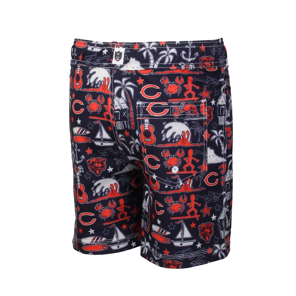Maillot de bain Luau bleu marine des Chicago Bears Wes & Willy pour jeunes