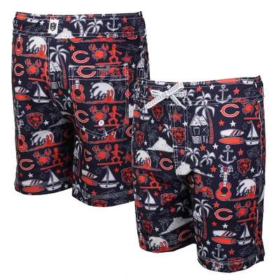 Maillot de bain Luau bleu marine des Chicago Bears Wes & Willy pour jeunes