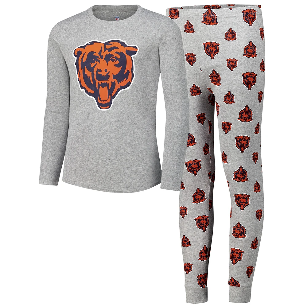 Ensemble de nuit t-shirt et pantalon à manches longues pour jeunes Chicago Bears