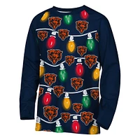 Youth Chicago Bears Two-Piece Garland Holiday Long Sleeve Pajama Set