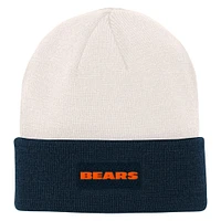 Youth Cream/Navy Chicago Bears Bone Cuffed Knit Hat