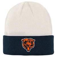 OST BEARS CREAM NAVY NFL JEUNESSE BONE CUFF KNIT HATYTHNIT