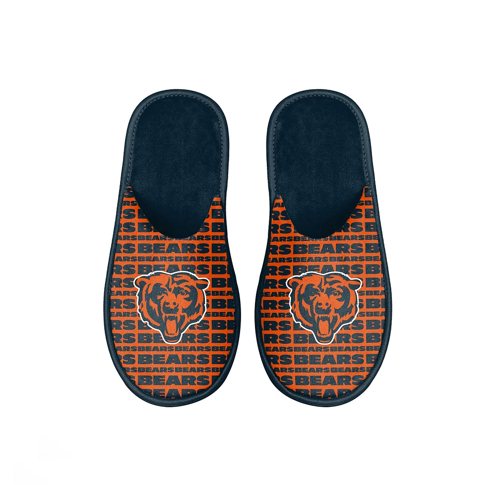 Youth FOCO Chicago Bears Scuff Wordmark Slide Slippers