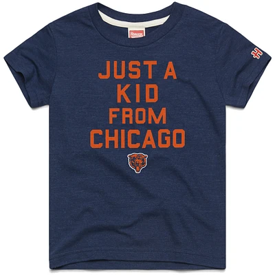 T-shirt bleu marine hommage aux jeunes Chicago Bears Just a Kid Tri-Blend