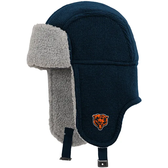 Outerstuff Chicago Bears Toddler Wordmark Ears Trooper Knit Hat - Navy