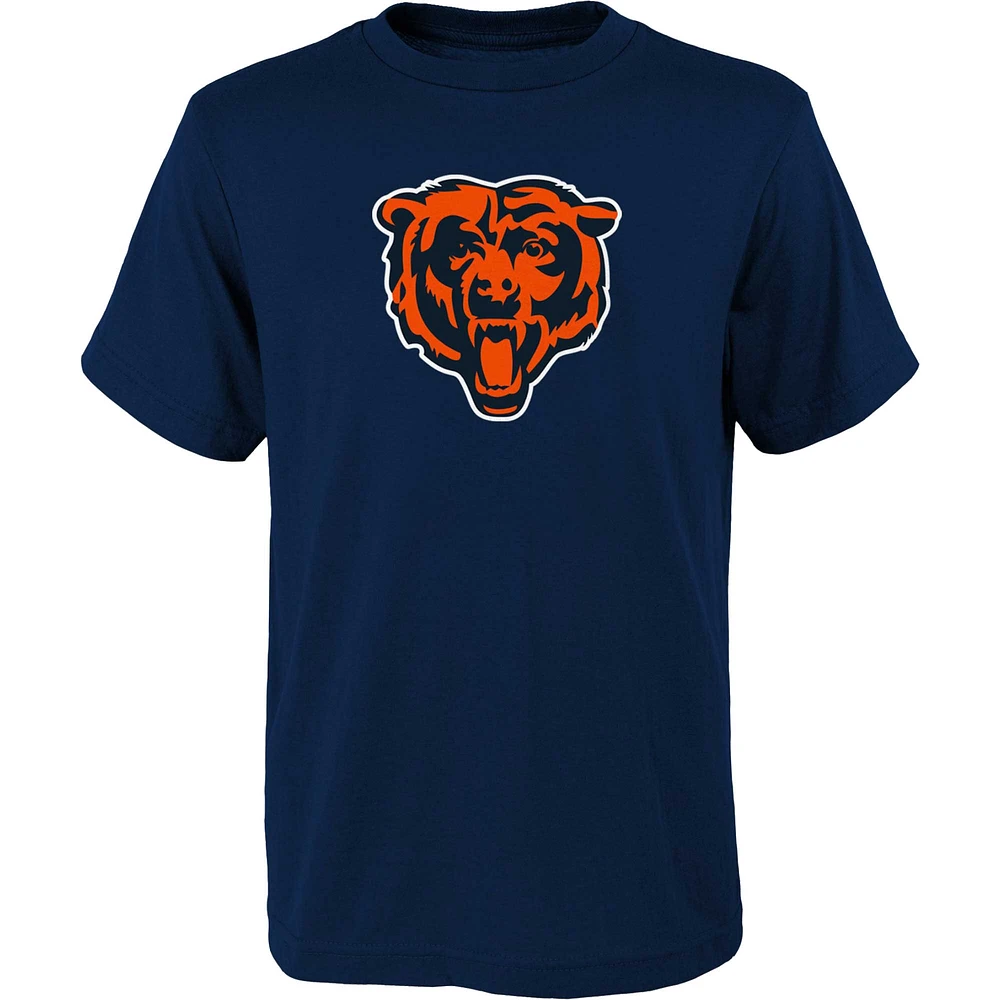 T-shirt à logo principal des Chicago Bears bleu marine pour jeune