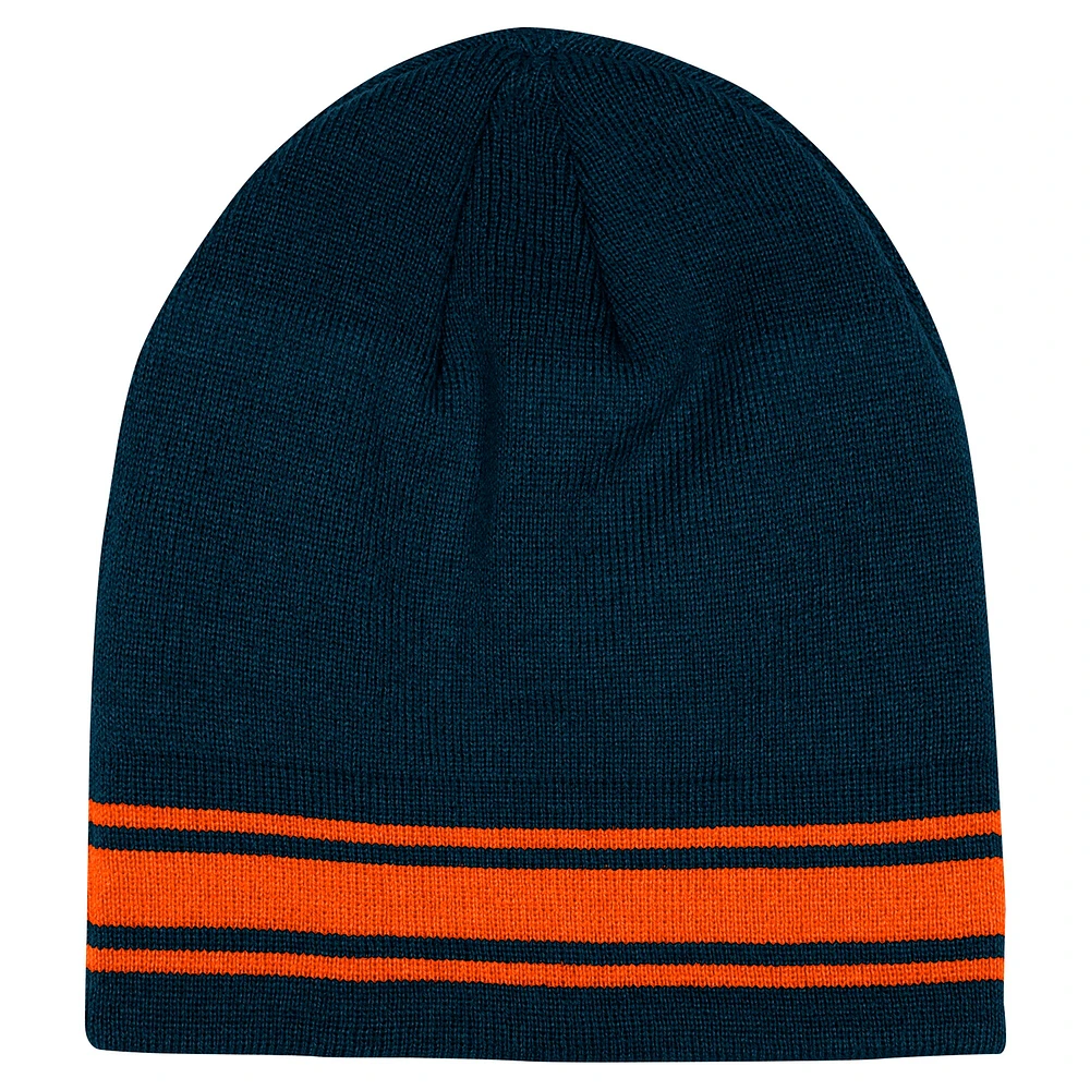Bonnet en tricot rétro bleu marine pour jeunes Chicago Bears