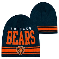 Bonnet en tricot rétro bleu marine pour jeunes Chicago Bears