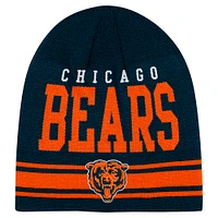 Bonnet en tricot rétro bleu marine pour jeunes Chicago Bears