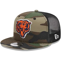 Youth New Era Camo Chicago Bears Alternate Logo Main Trucker 9FIFTY Snapback Hat