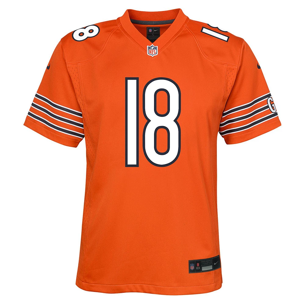 Maillot de match alternatif Nike pour jeunes Caleb Williams Orange Chicago Bears