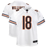 Maillot de jeu blanc Nike Caleb Williams pour jeunes des Chicago Bears