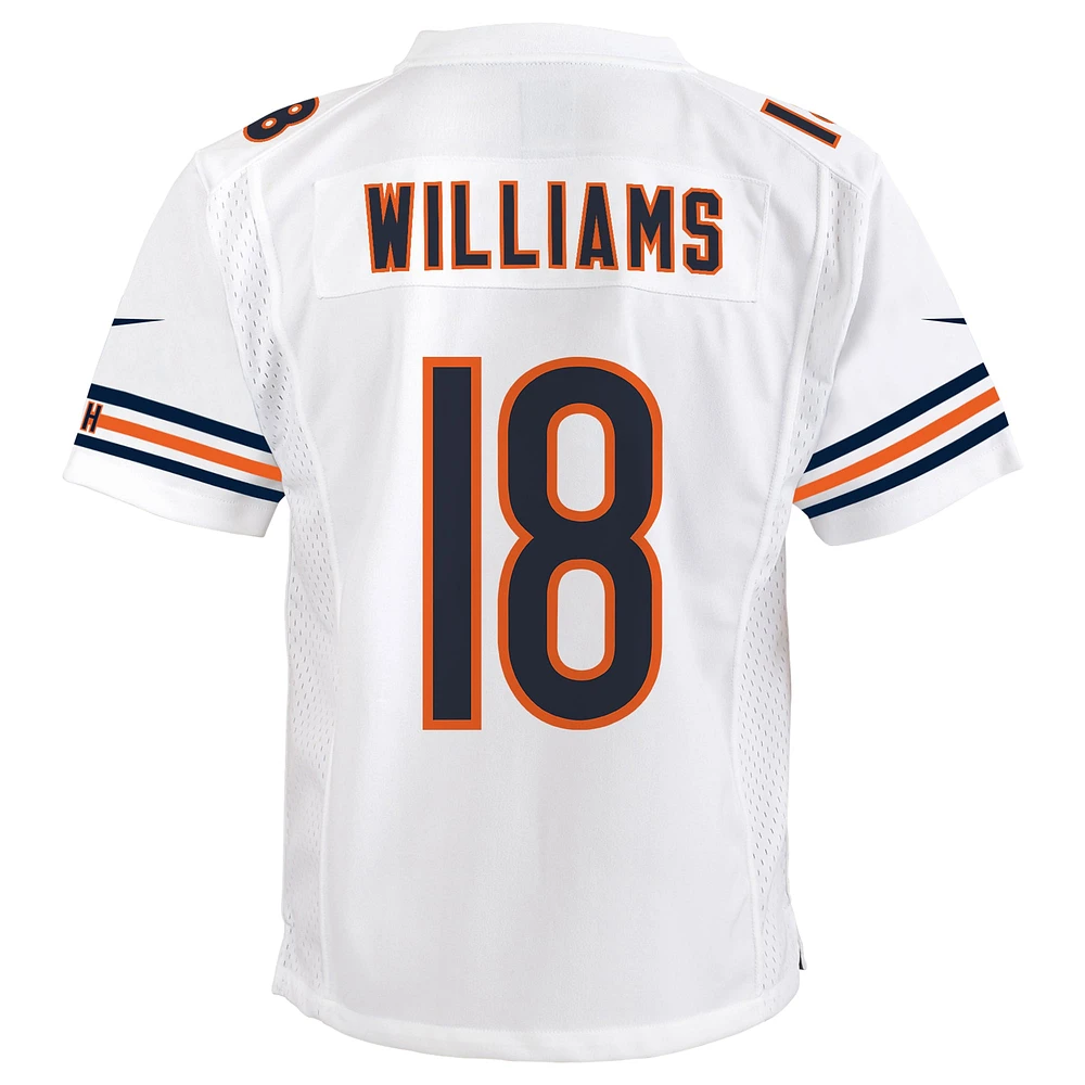 Maillot de jeu blanc Nike Caleb Williams pour jeunes des Chicago Bears