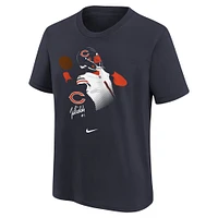 T-shirt avec nom et numéro du joueur local Nike Justin Fields pour enfant, bleu marine, Chicago Bears