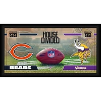 Collage de football encadré 10" x 20" des Bears de Chicago contre les Vikings du Minnesota