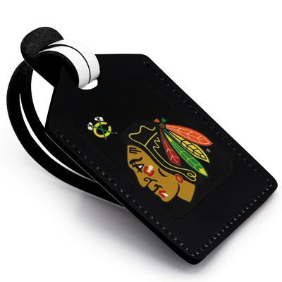 Chicago Blackhawks Personalized Leather Luggage Tag