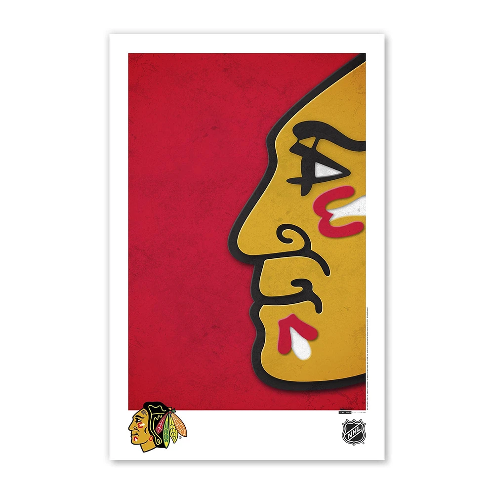 Chicago Blackhawks 11" x 17" Minimalist Logo Poster Print