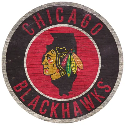 Chicago Blackhawks 12'' State Circle Sign