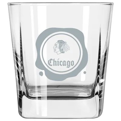 Chicago Blackhawks 14oz. Frost Stamp Old Fashioned Glass