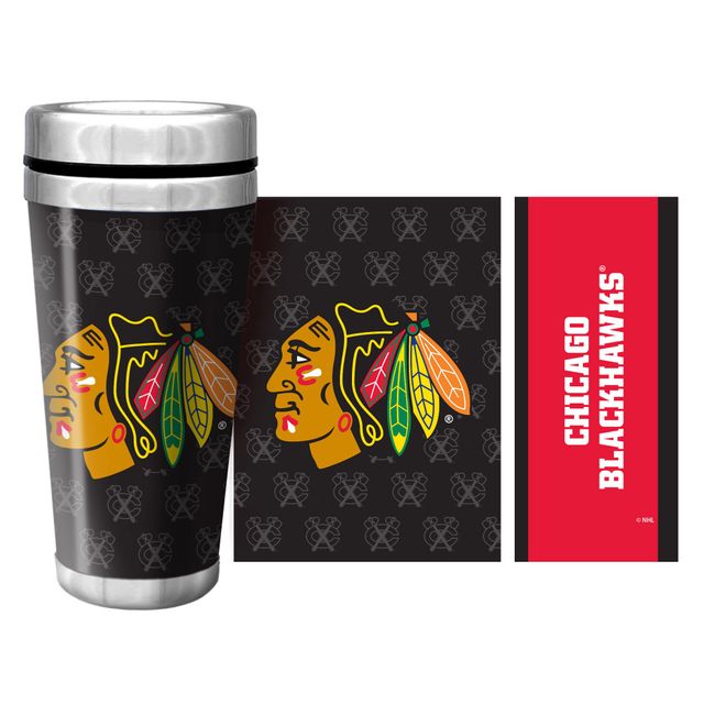 Blackhawks de Chicago 16oz. Tasse de voyage avec papier peint complet