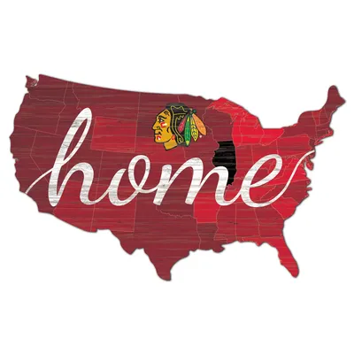 Chicago Blackhawks 18'' x 18'' USA Shape Cutout Sign