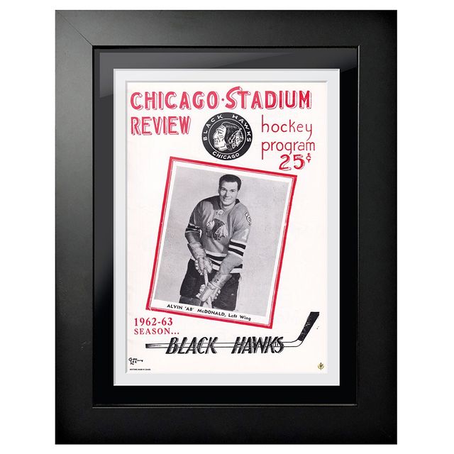 Chicago Blackhawks 1962 Chicago Stadium Review Edition 1 - Couverture de programme encadrée 12'' x 16''