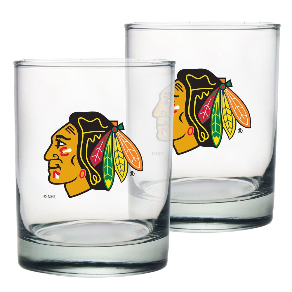 Chicago Blackhawks 2-Pack 13.5oz. Rocks Glass Set