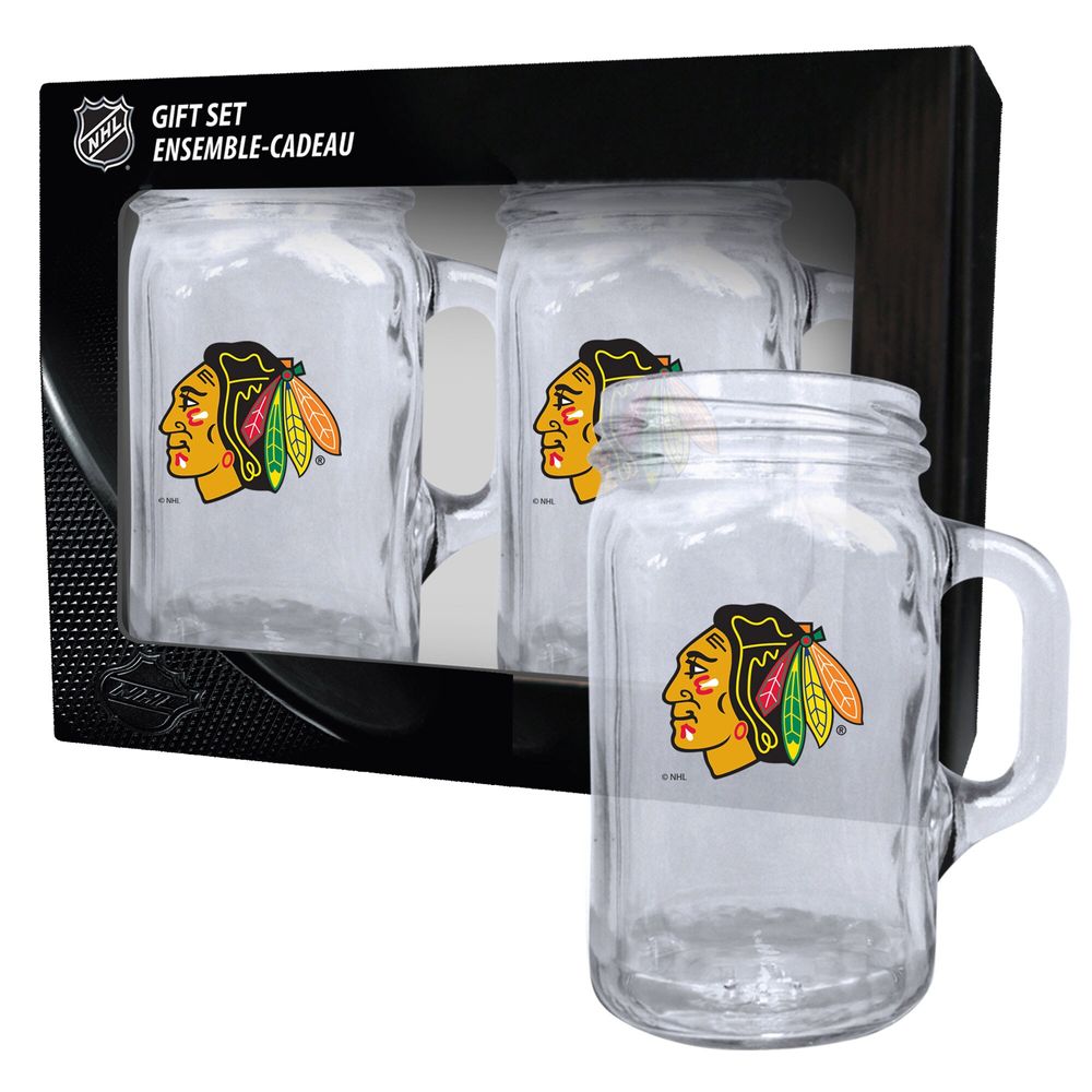 Chicago Blackhawks 2-Pack 16oz. Mason Mug Set