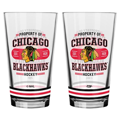 Ensemble de 2 verres à mélange des Blackhawks de Chicago