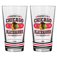 Ensemble de 2 verres à mélange des Blackhawks de Chicago