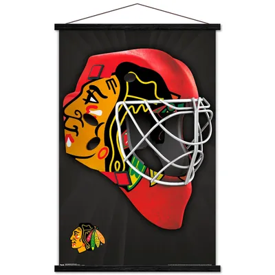 Chicago Blackhawks 35.75'' x 24.25'' Hanging Framed Helmet Poster