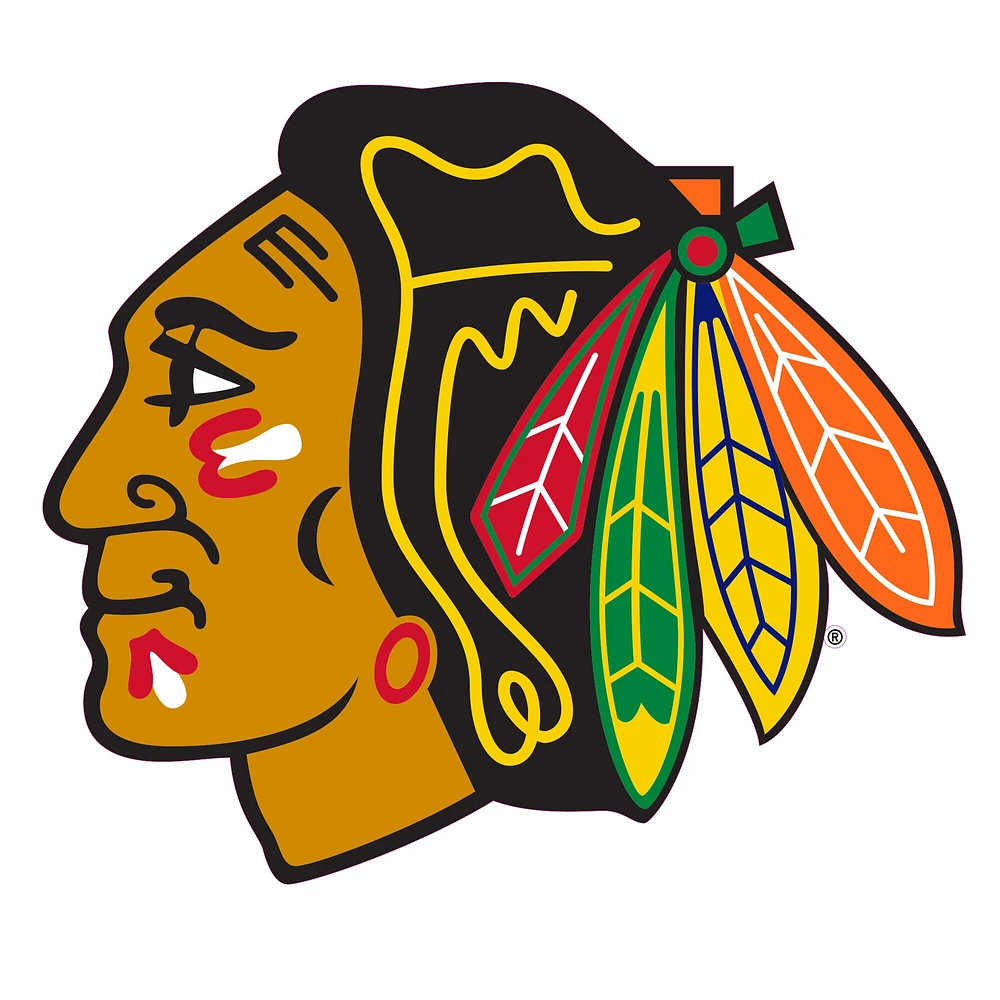 Autocollant mural repositionnable avec logo de l'équipe des Blackhawks de Chicago de 36 po x 36 po