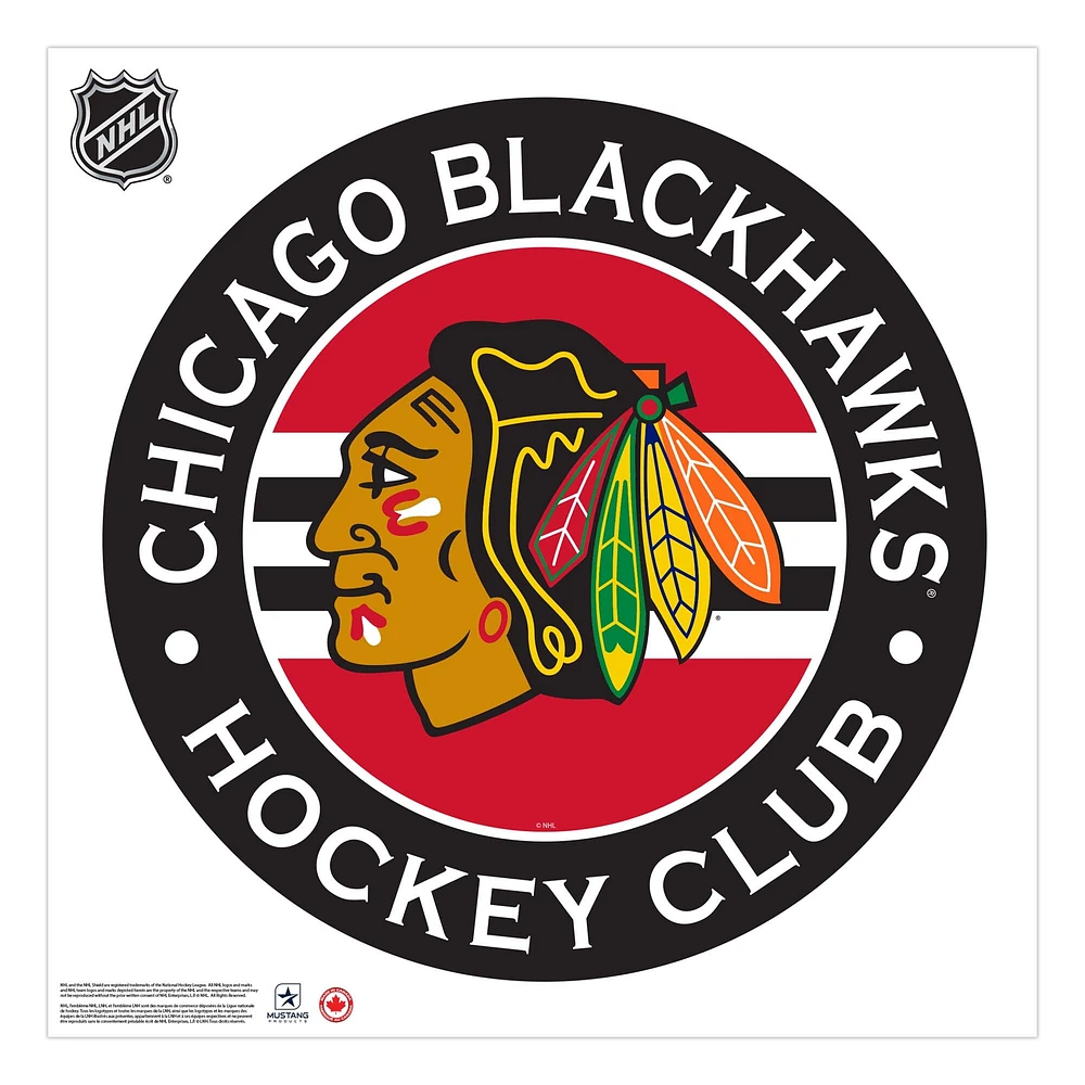 Blackhawks de Chicago - Sticker mural en vinyle 36'' x 36'' Team Repositional Stripe Design