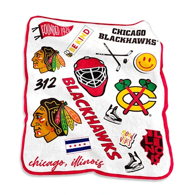 Jeté en peluche Native Raschel Chicago Blackhawks 50'' x 60''