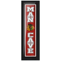 Chicago Blackhawks - Enseigne encadrée Man Cave de 6 po x 22 po