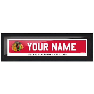 Blackhawks de Chicago - Cadre photo personnalisé pour équipe de 6'' x 22''