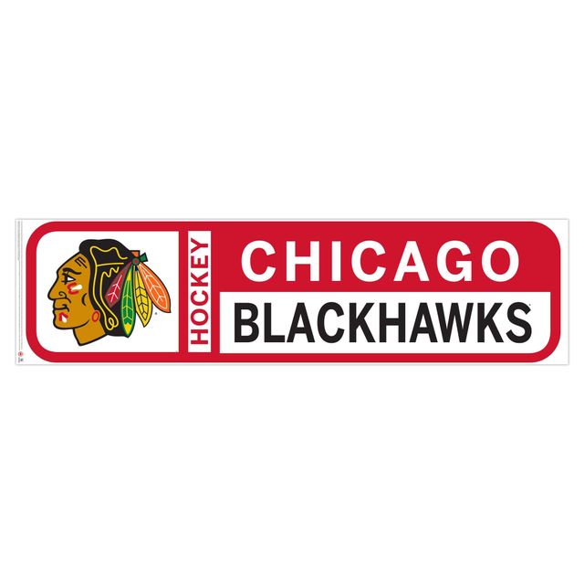 Décalcomanie murale repositionnable avec logo de l'équipe 90'' x 23'' des Blackhawks de Chicago