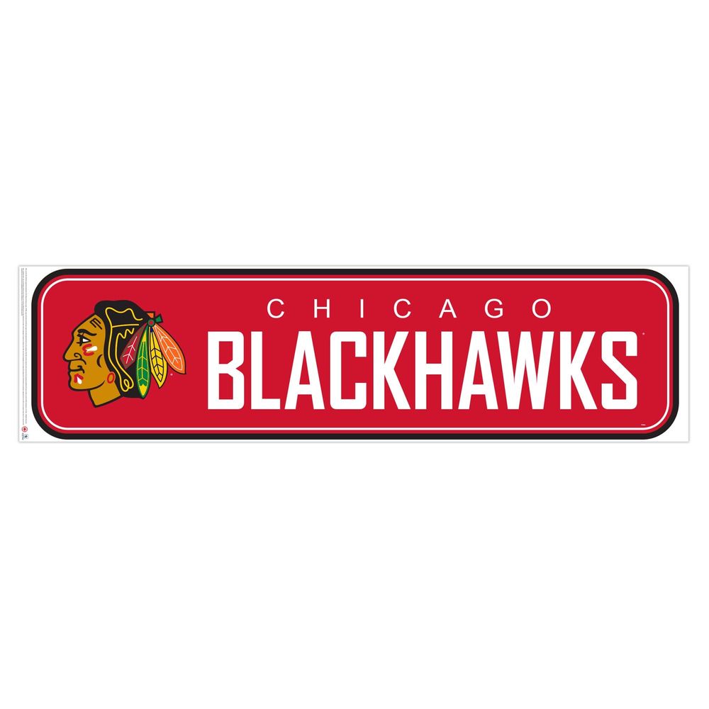 Chicago Blackhawks - 90'' x 23'' Team Repositional Long Design Wall Decal