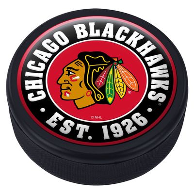 Chicago Blackhawks Domed Team Established Puck