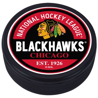 Chicago Blackhawks - Textured Block Logo Puck