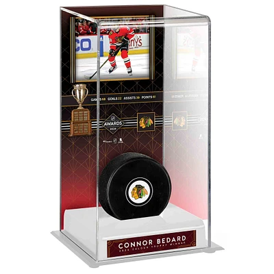 Connor Bedard Chicago Blackhawks 2024 Calder Memorial Trophy Winner Deluxe Tall Hockey Display Case