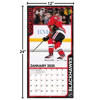 Calendrier mural des joueurs Connor Bedard Chicago Blackhawks 2025 12" x 12"