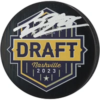 Connor Bedard Chicago Blackhawks Autographed 2023 NHL Draft Hockey Puck 