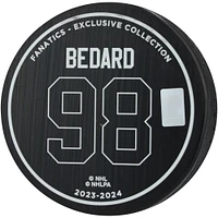 Connor Bedard Chicago Blackhawks Autographed 2024 Calder Trophy Hockey Puck - Limited Edition of 99