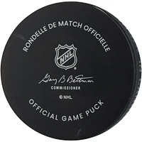 Connor Bedard Chicago Blackhawks Autographed Official Game Puck with "2024 Calder" Inscription
