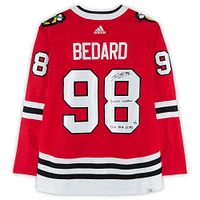 Connor Bedard Chicago Blackhawks Autographed Red adidas Authentic Jersey with Multiple Inscriptions - Limited Edition of 10